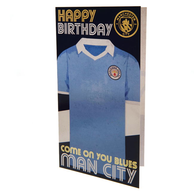 Adult Manchester City FC Retro Shirt Birthday Card