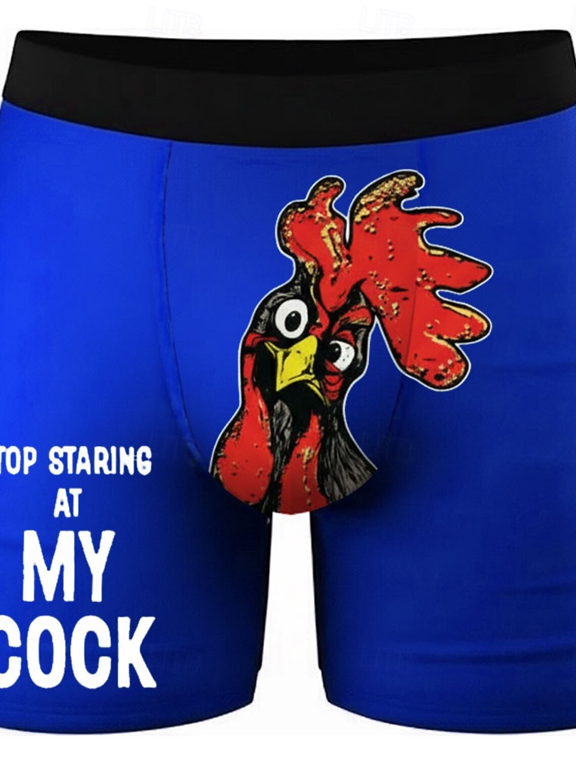 Men's Rooster Chick Funny Slang Stretchy Boxer Briefs Swimming Trunks