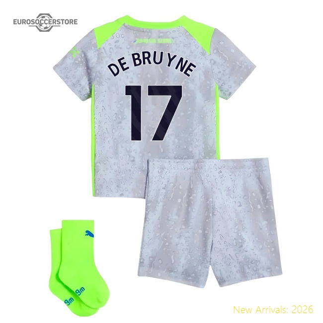 Official 2025-2026 Man City Third Baby Kit (de Bruyne 17) - Premium