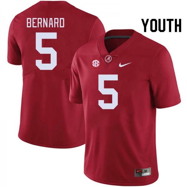 Youth Alabama Crimson Tide #5 Germie Bernard Crimson Nike Stitch Jerseys