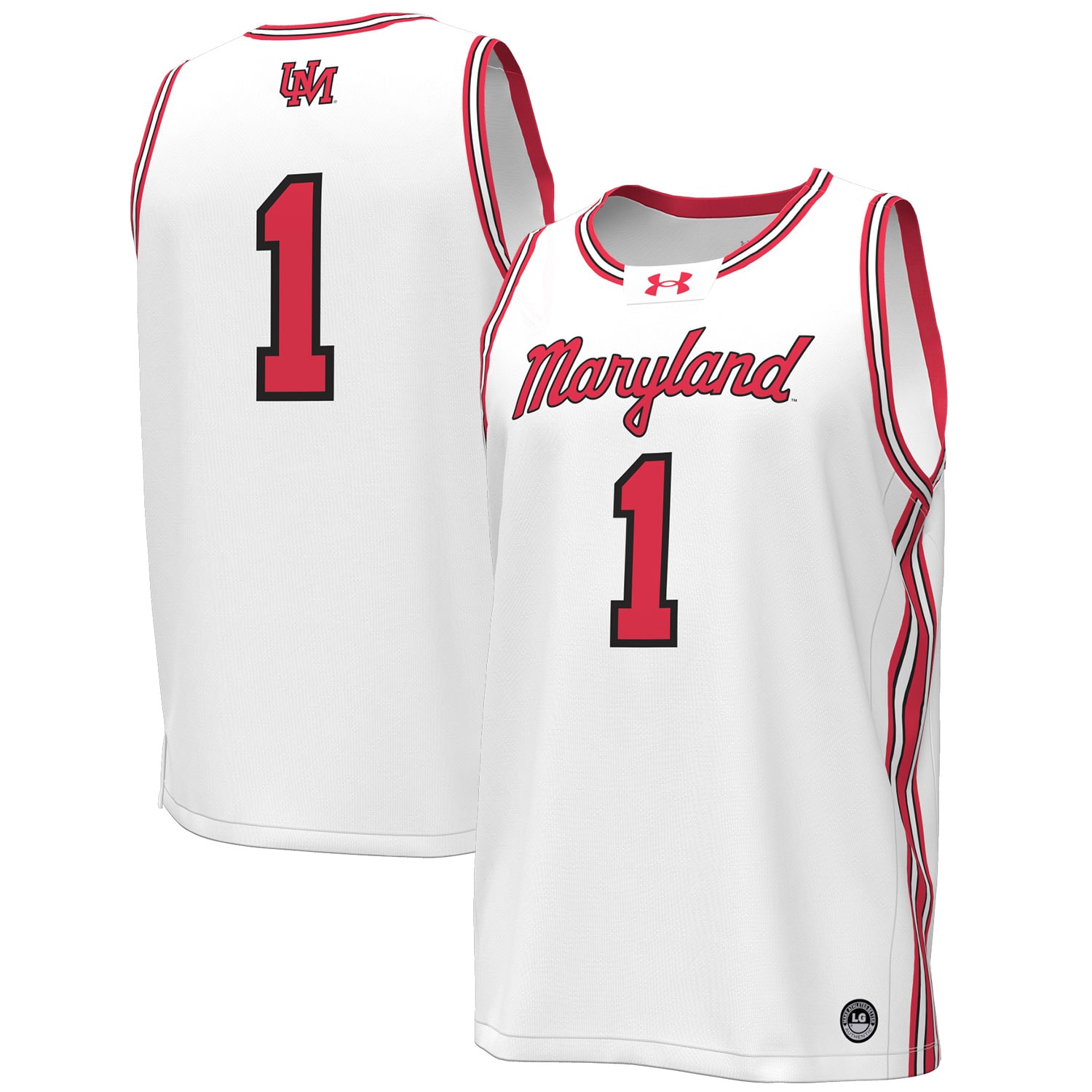 [NJP] Youth Maryland Terrapins Throwback Replica Basketball Jersey - White