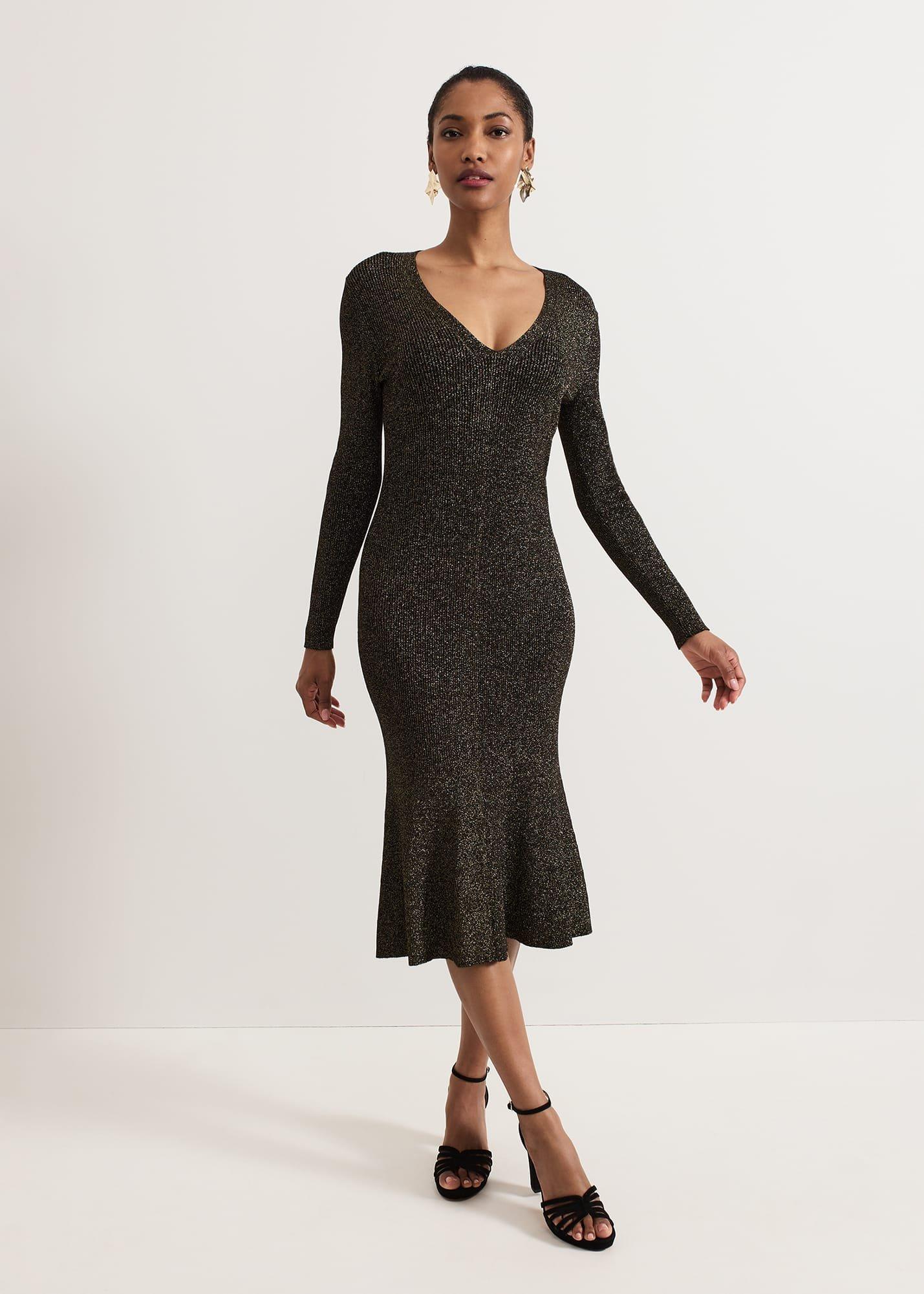Petite Tillie Lurex Flippy Hem Dress