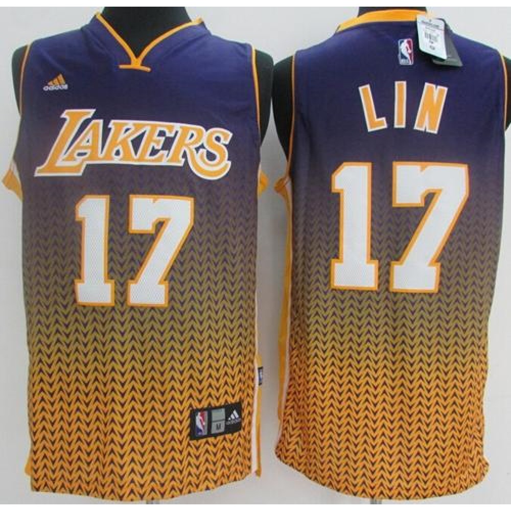 Lakers #17 Jeremy Lin Purple Resonate Fashion Stitched NBA Jersey