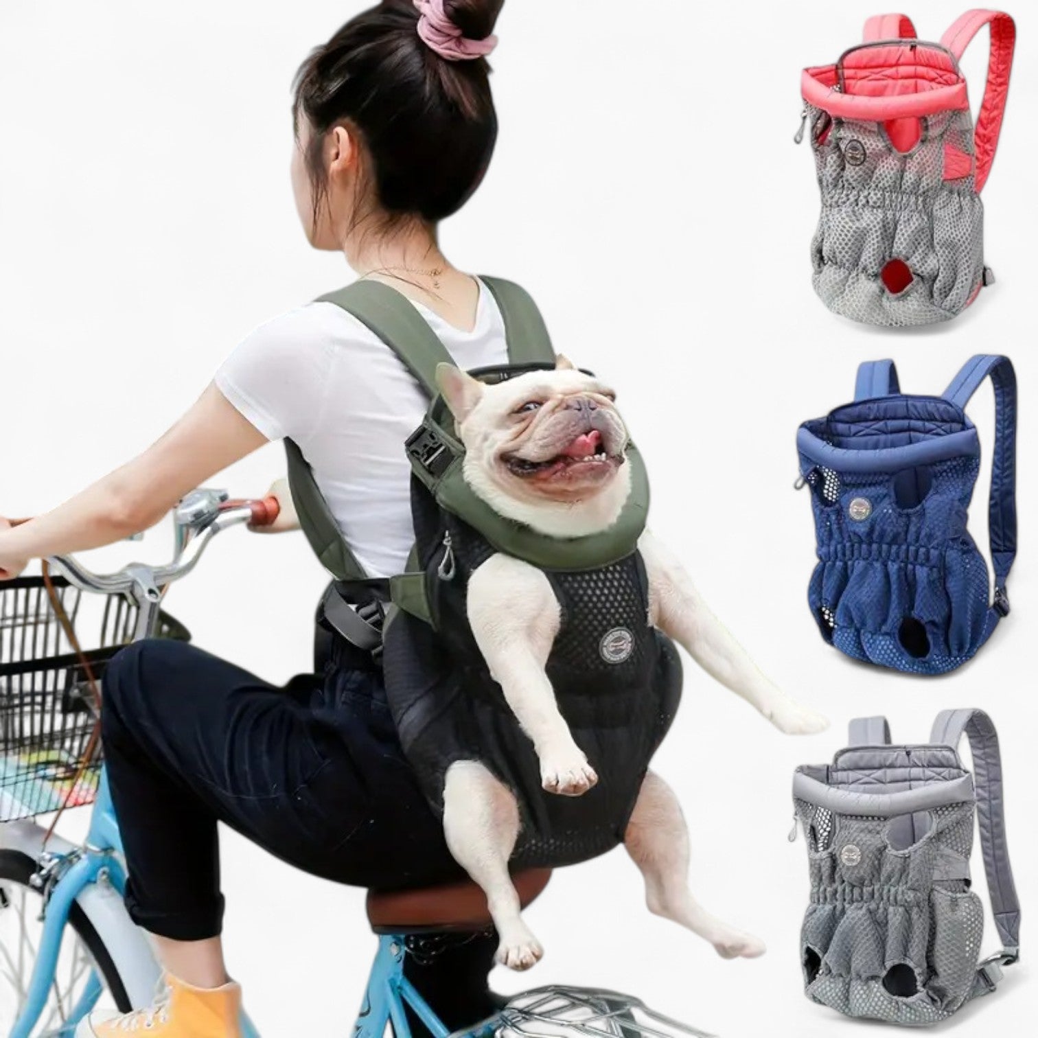 French Bulldog Woofcarry Frenchie Backpack Breathable Mesh Pet Carrier