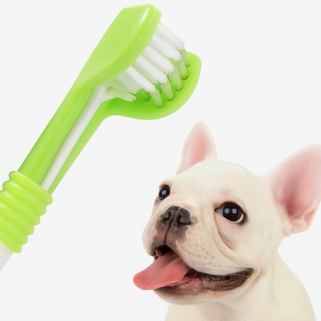 Comfortable Tribrush French Bulldog Toothbrush – Three-sided Soft Bri...