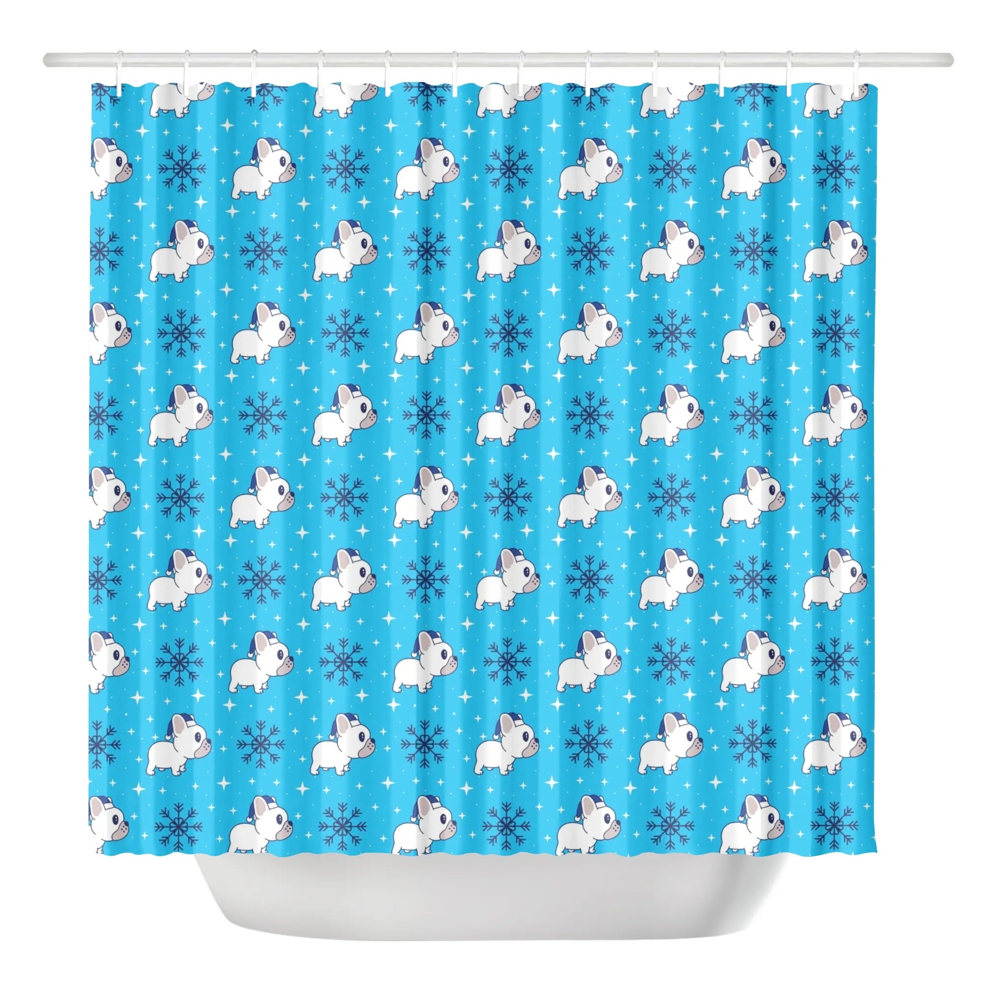 French Bulldog Nelson Shower Curtain For Frenchie Lovers Durable Dog Item