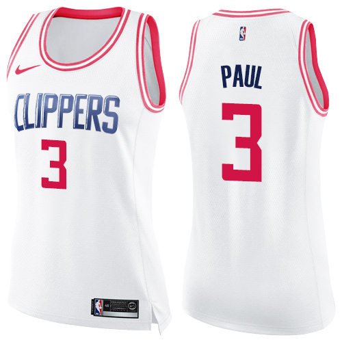 White Nike Chris Paul #3 Clippers Jersey - Performance Fabric