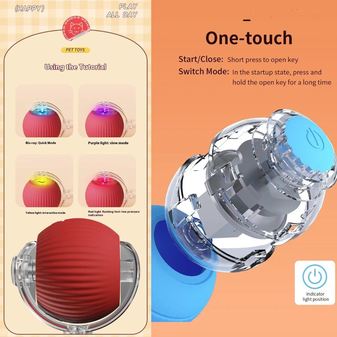 Automatic Rolling Toy For Endless Fun Summer Wear | Non-slip Design