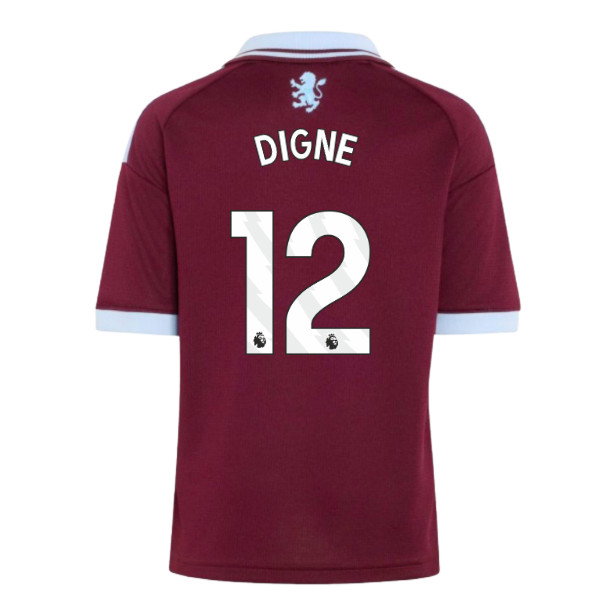 Aston Villa Home Shirt 2026-2027 Digne #12 Kids' Stadium Edition