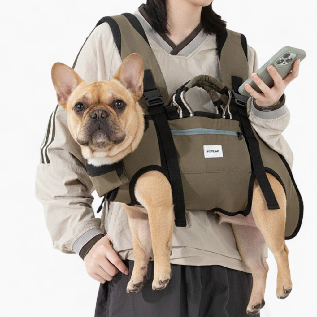 Street-Ready Pawvoyage Frenchie Backpack Carrier – Soft Hands-free Do...