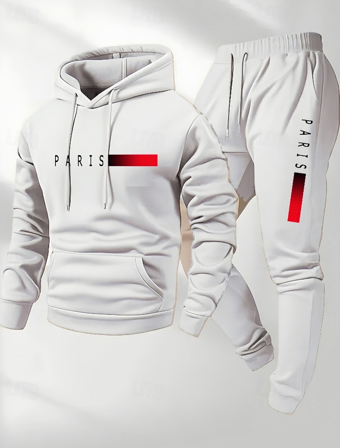 Men's 2 Piece Tracksuit Sports Sweatpants Hooded Sweatshirt with