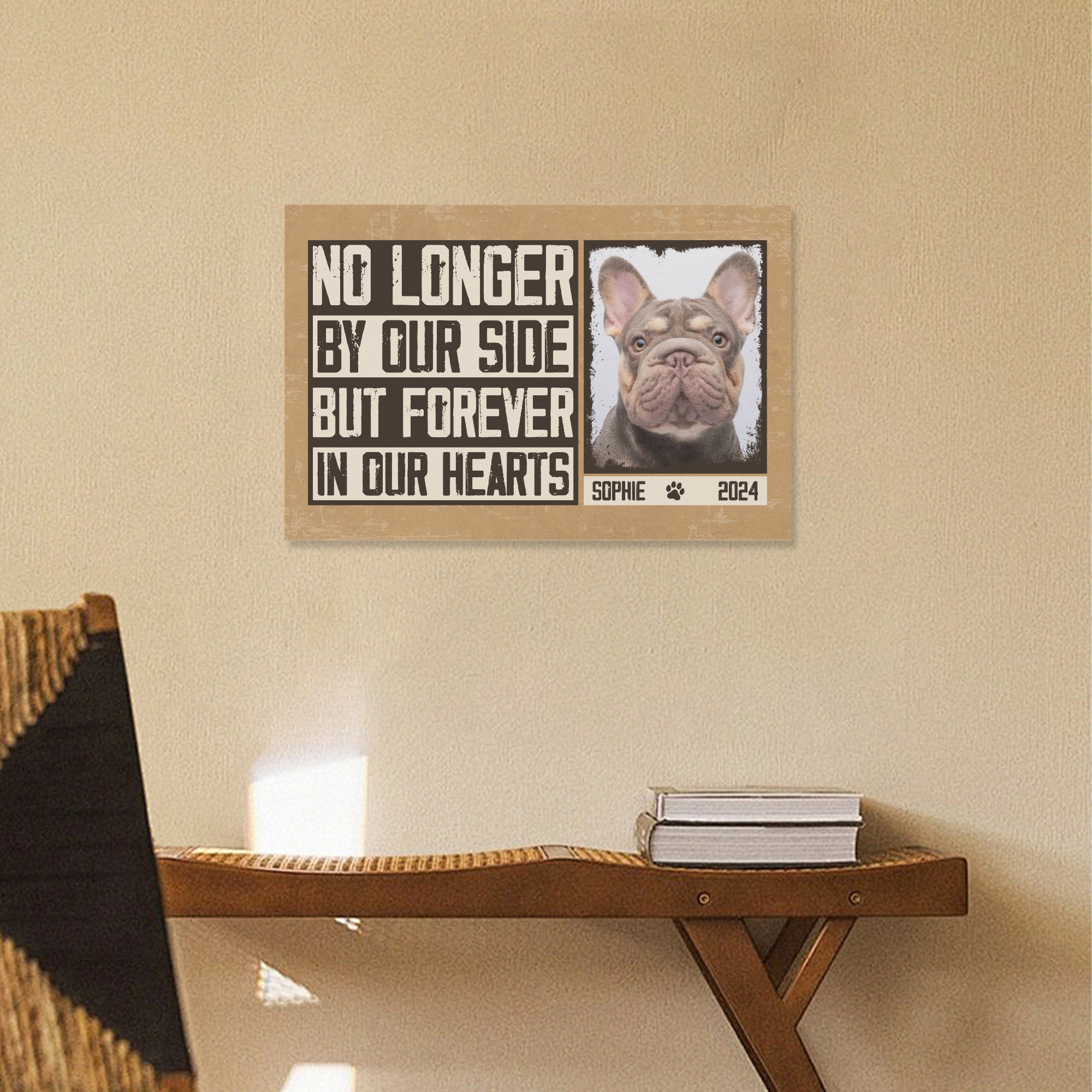 Silver - Personalized Adorable Frenchie Canvas Wall Art