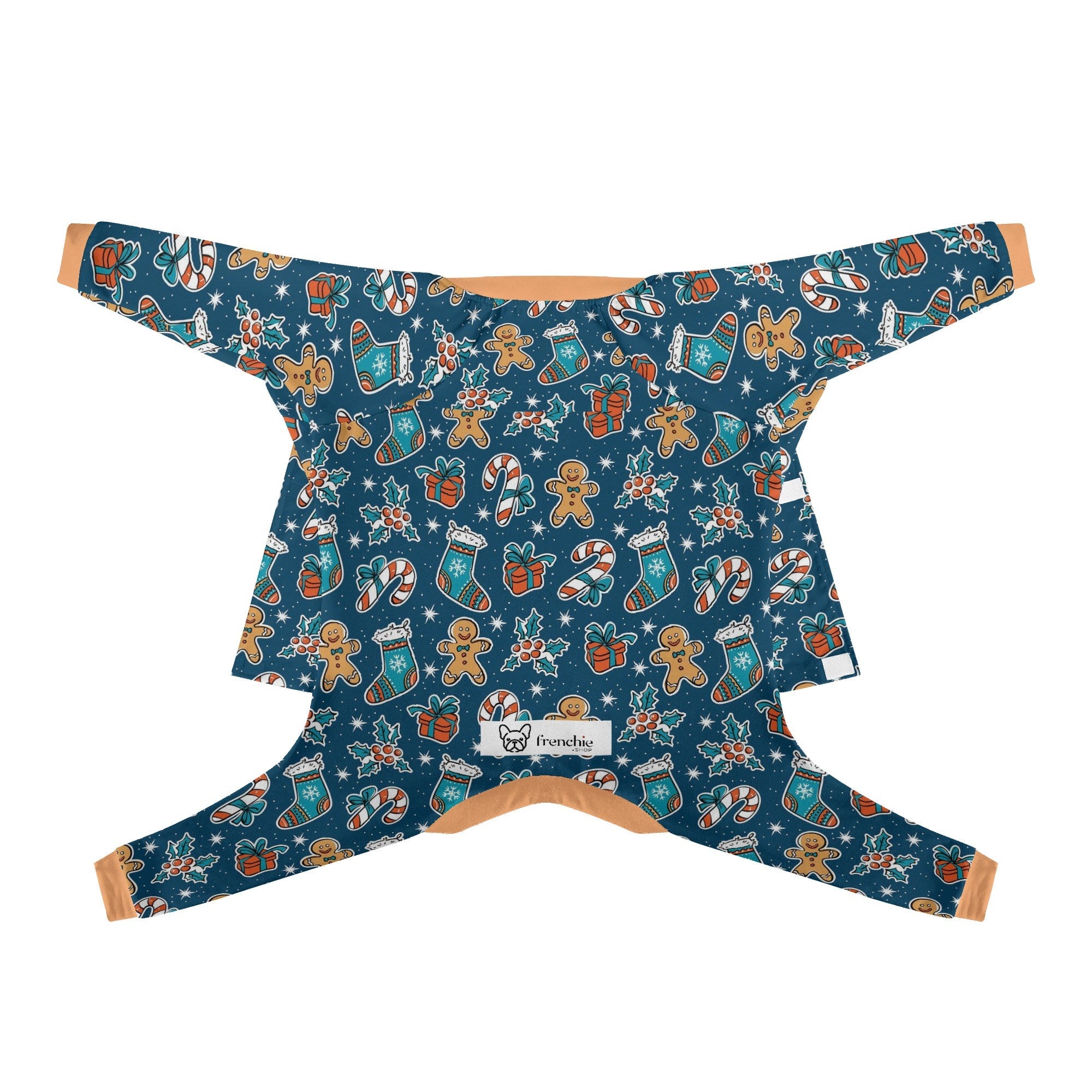 Vet-recommended Christmas - Breed-specific Frenchie Pajama Pet Gear