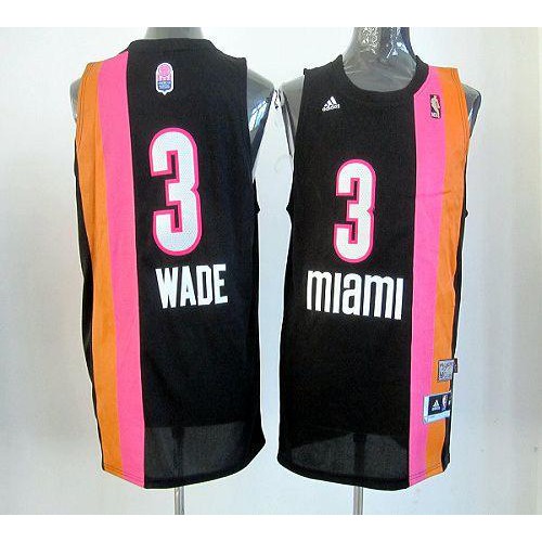 Heat Black Miami Heat #3 Jersey - Discounted Basketball Jersey