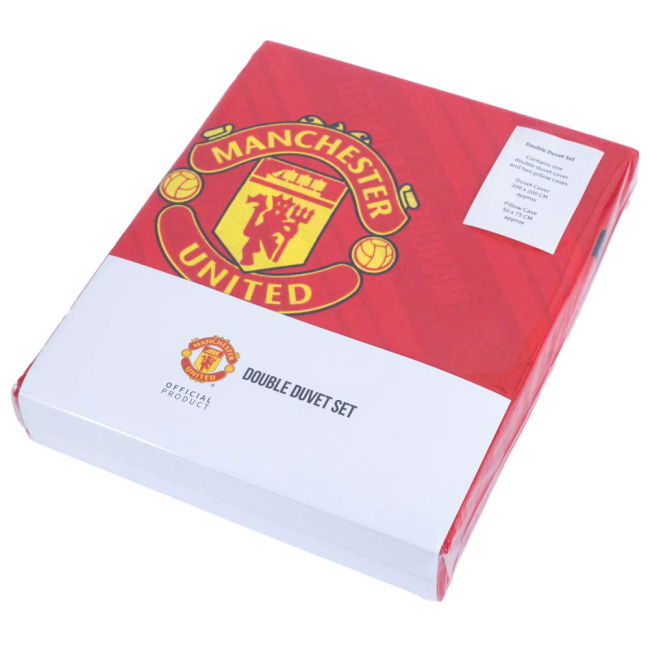 Manchester United FC Core Stripe Double Duvet Set | Professional