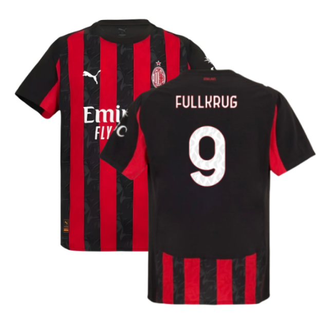 Ac Milan Top-tier Fullkrug Home Jersey Premium Fabric Comfortable
