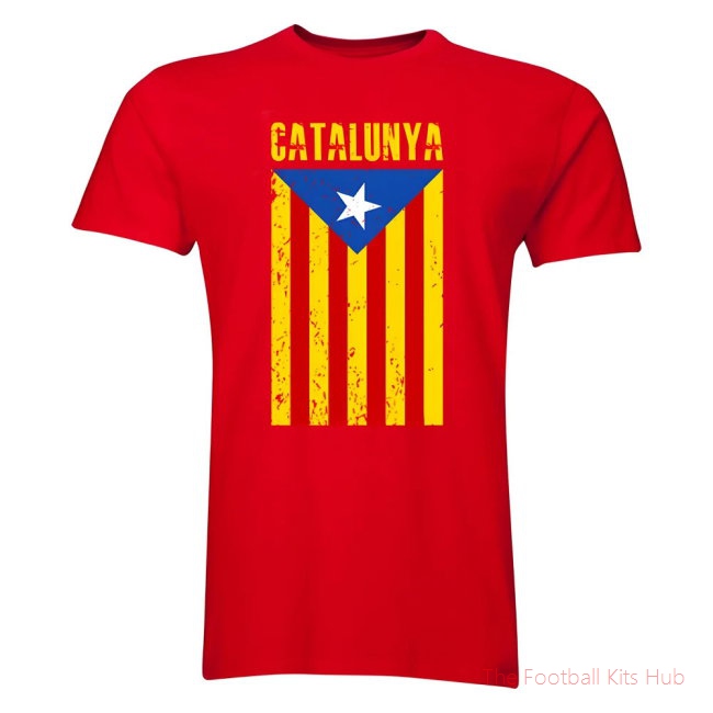 Men Catalonia Flag T-Shirt (Red)