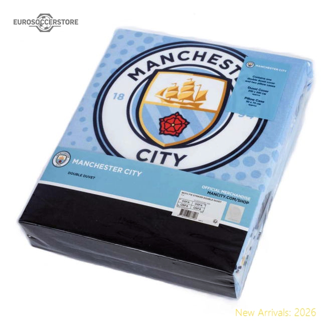 Premium Manchester City Fc Striker Double Duvet Set - Premium Quality