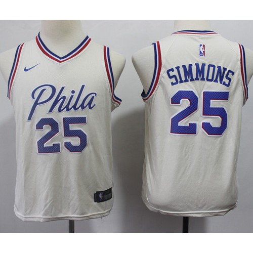 Elite PHI #25 Ben Simmons 2024 City NBA Swingman Jersey Green - Great