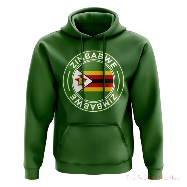Men Zimbabwe Football Badge Hoodie (Green)