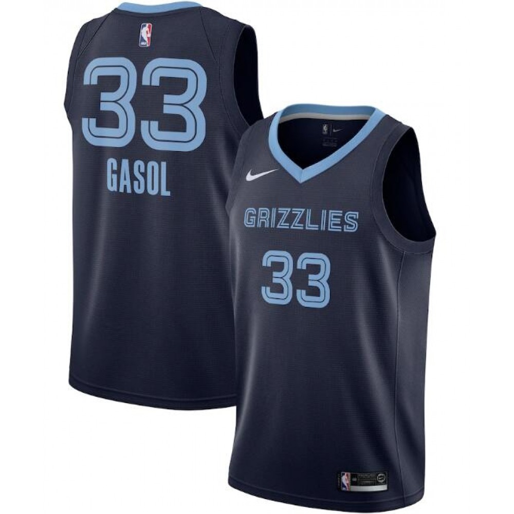 Men's Memphis Grizzlies #33 Marc Gasol Navy Icon Edition Stitched Jersey