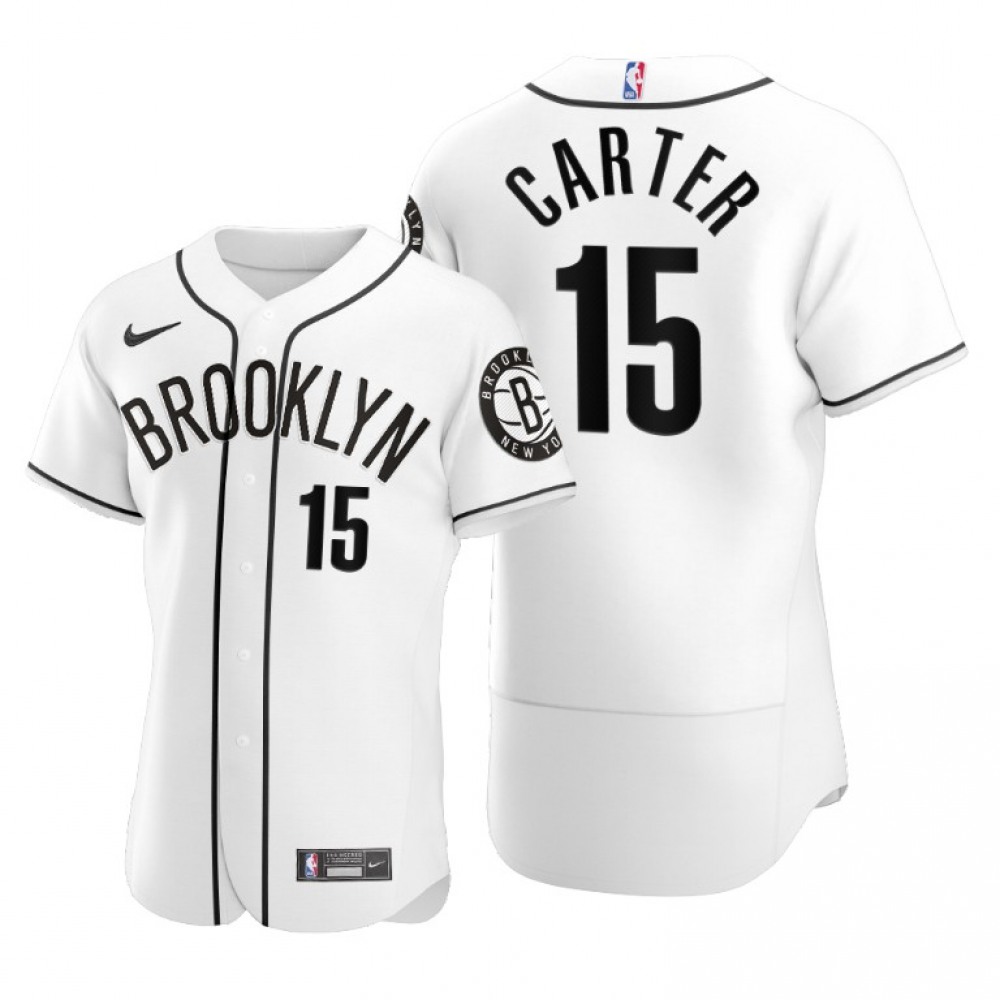 Elite Brooklyn Nets 15 White Jersey - NBA Collection
