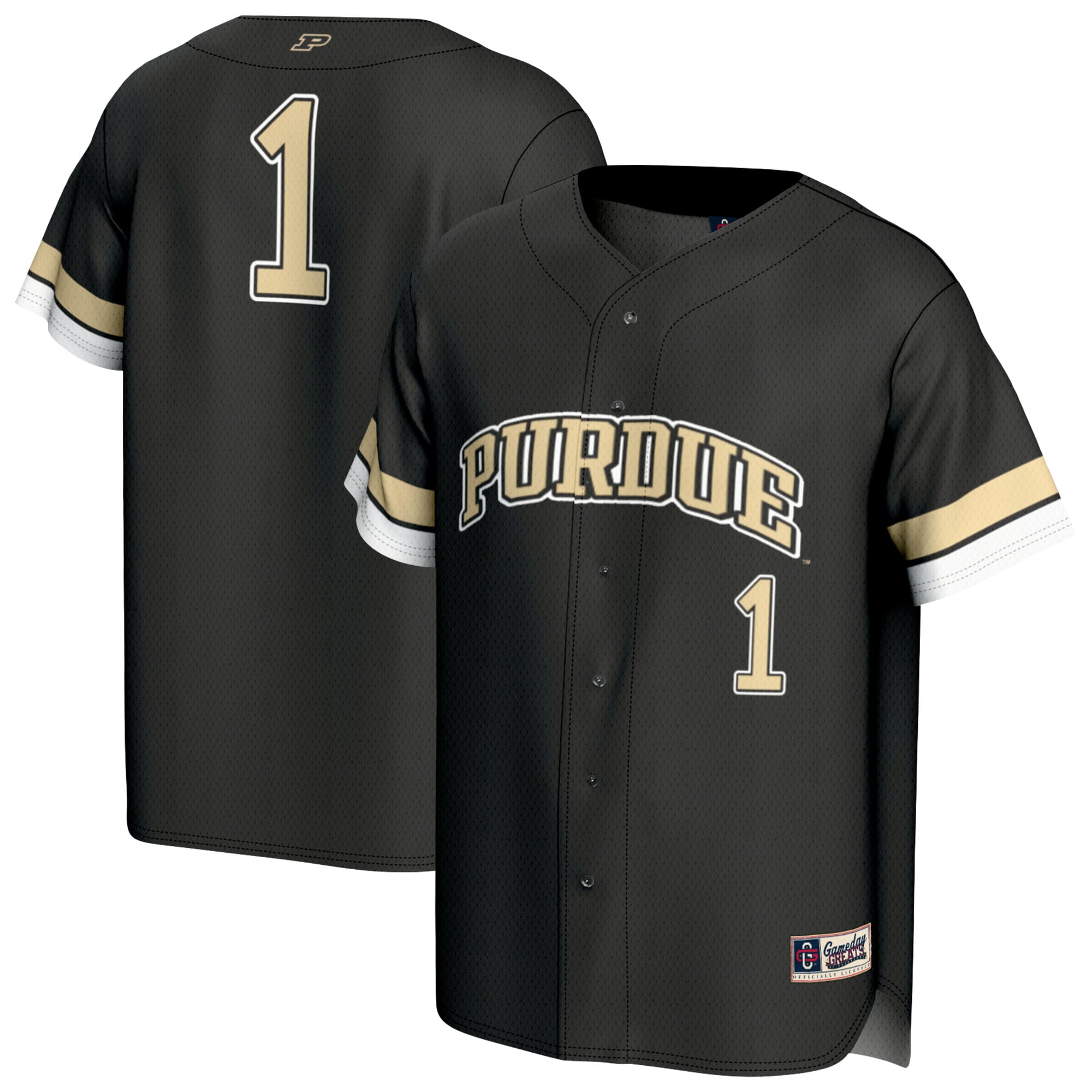 #1 Purdue Boilermakers GameDay Greats Unisex Lightweight Collegiate Baseball Fashion Jersey - Black