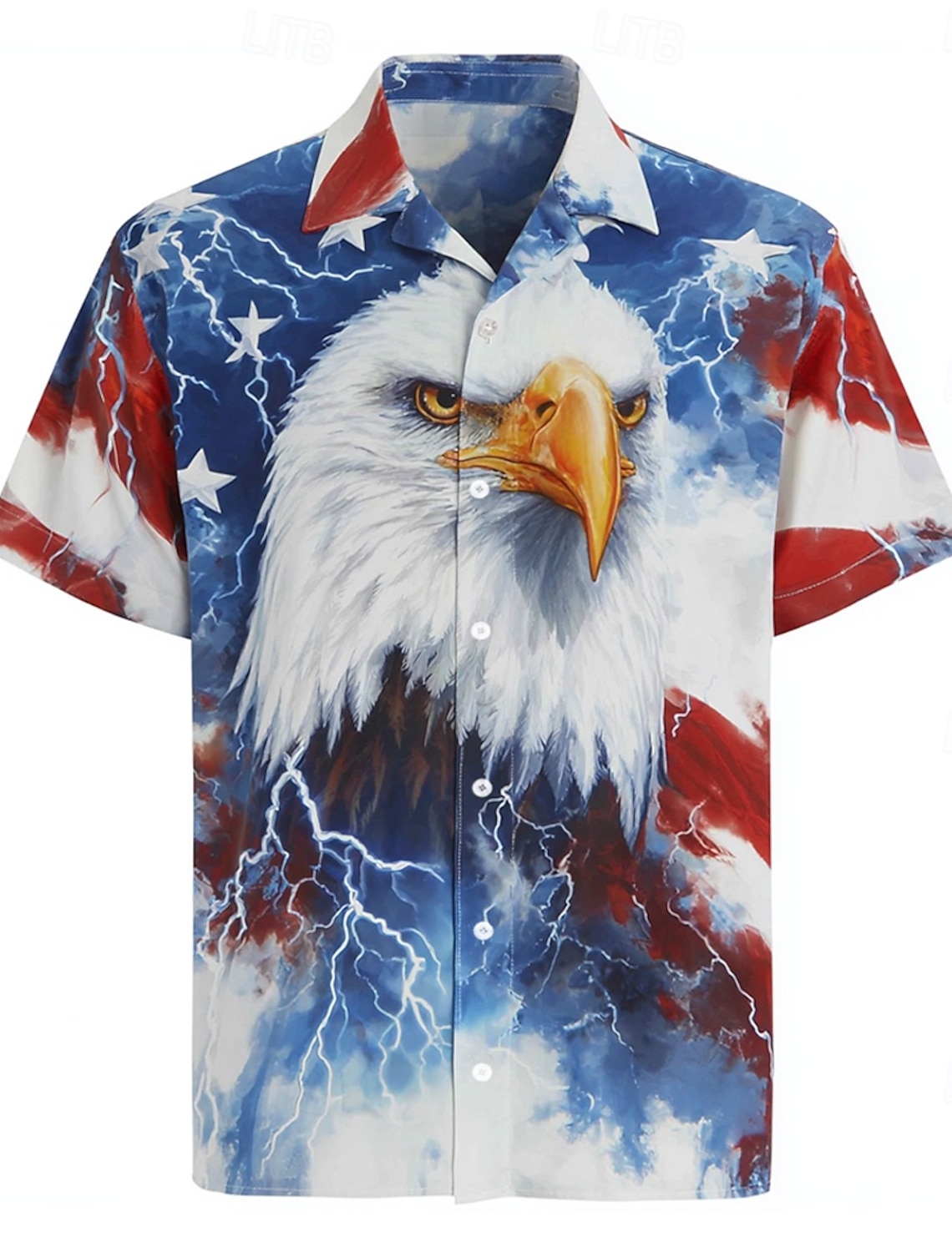 Men's Skull 4th of July U.S. 250th Anniversary US Flag Shirt Button Up Shirt Short Sleeve Patriotic Outdoor Holiday Summer Spring Turndown 3D Print Collared Shirts Black Dark Red Dark Blue