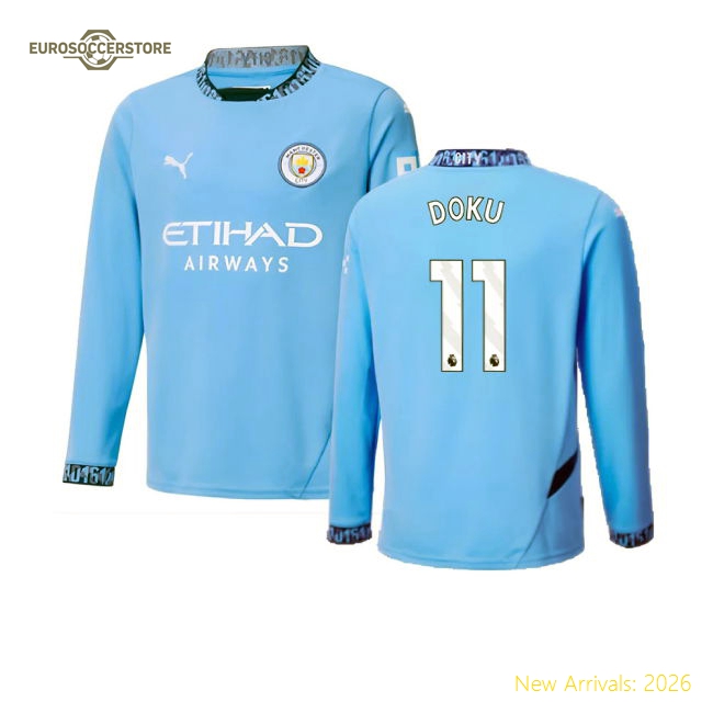 Manchester City Children 2024 Home Jersey Shirt Football Fan Match Day Match Day Essential