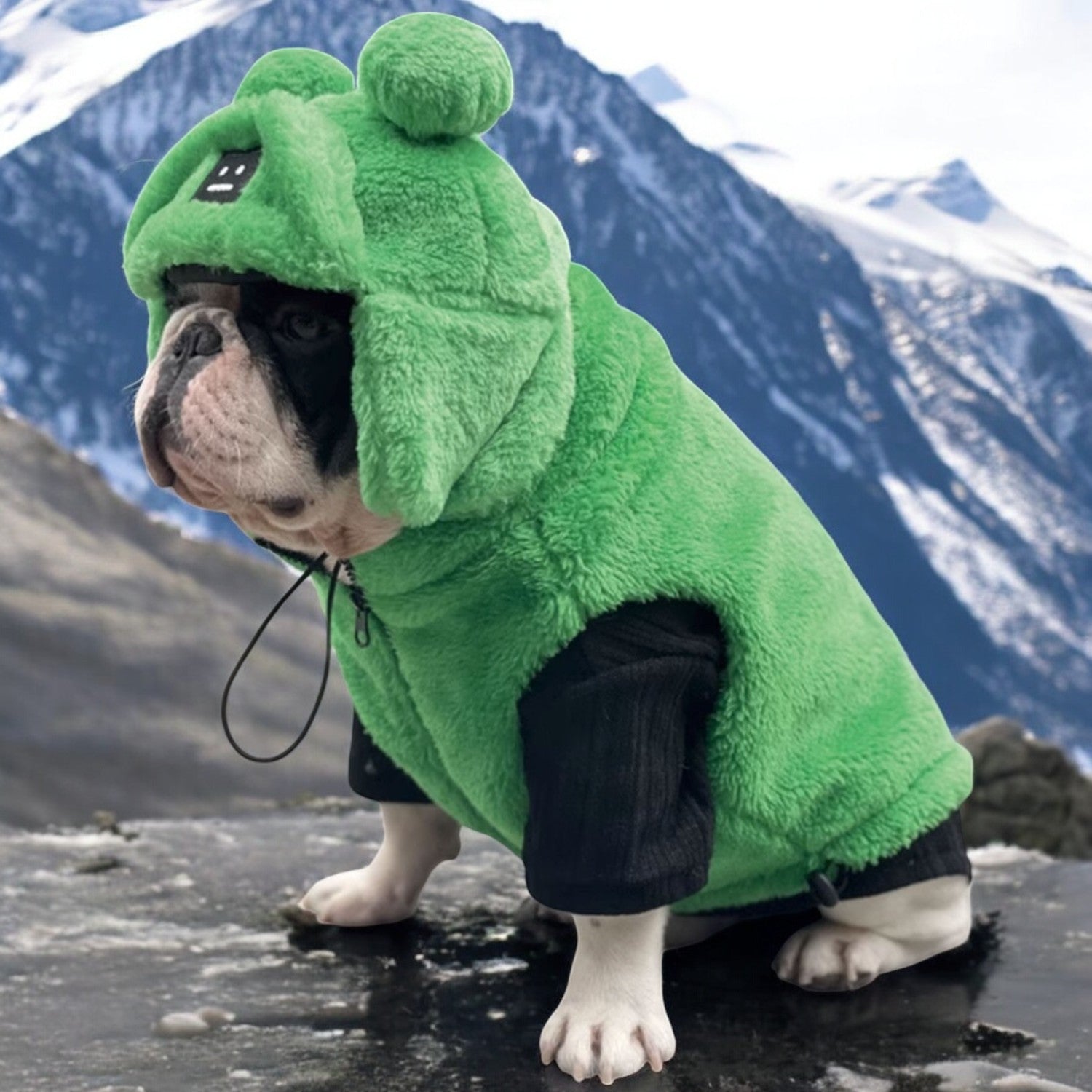 Green Lei Feng Style For French Bulldogs Casual Wear | Durable Build