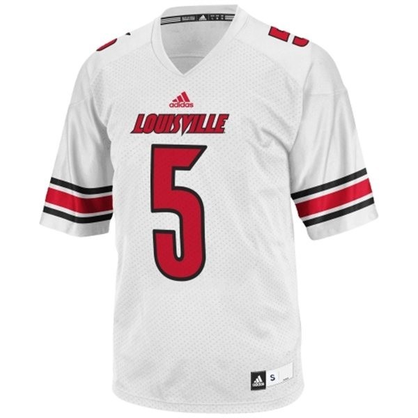 Youth(Kids) Louisville Cardinals #5 Teddy Bridgewater White Adidas Jersey