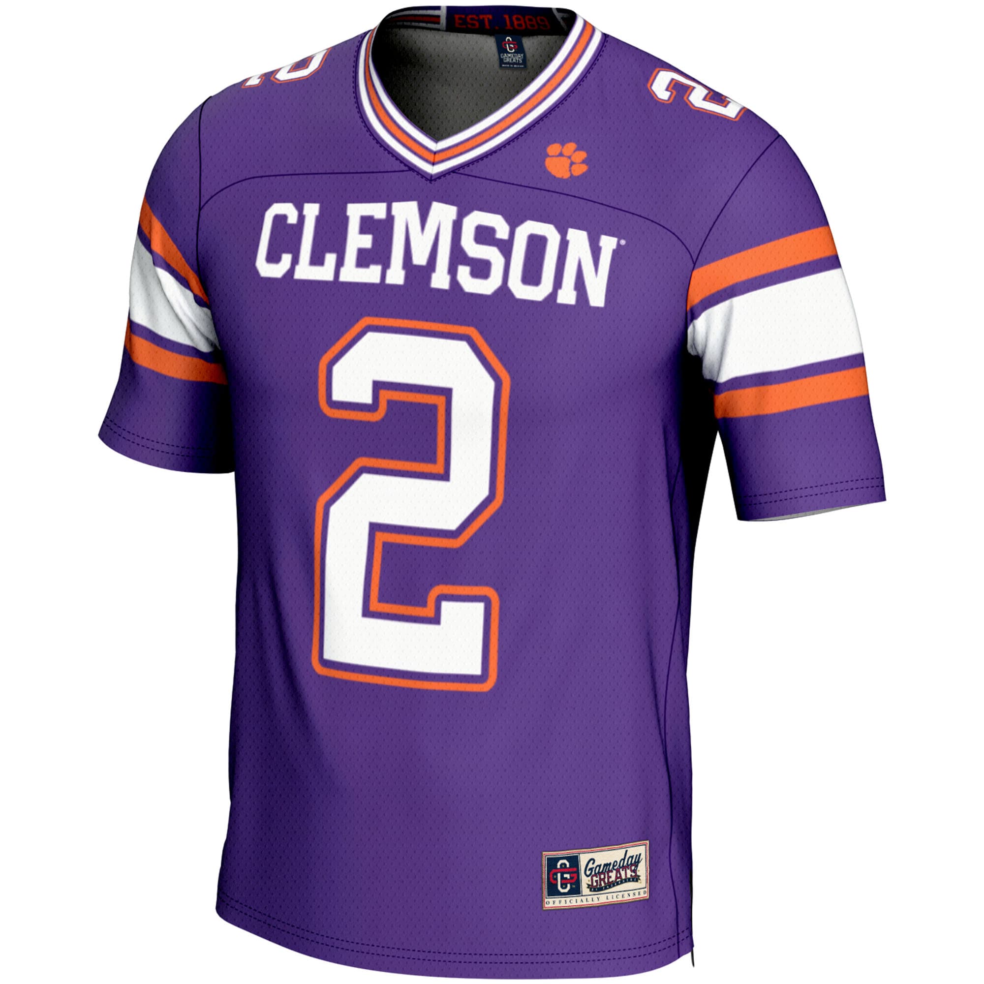 [DDG] Cade Klubnik Clemson Tigers GameDay Greats Youth NIL Player Football Jersey - Purple