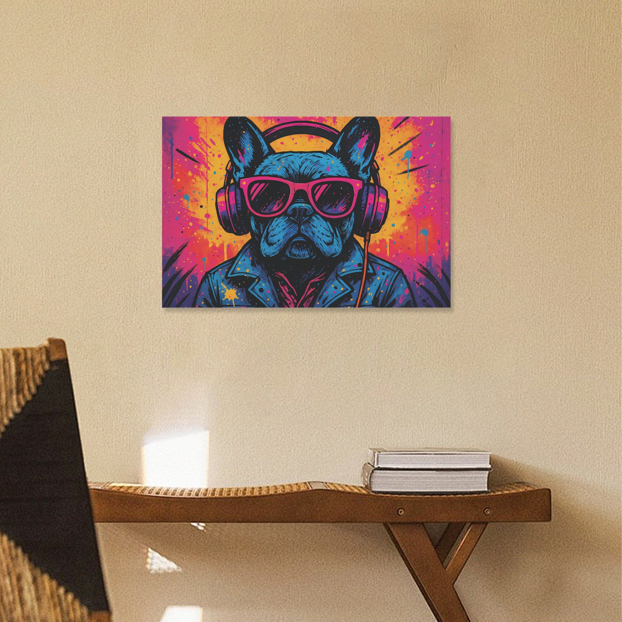 Stylish Piper - Adorable Frenchie Canvas Wall Art for Home Use Premium