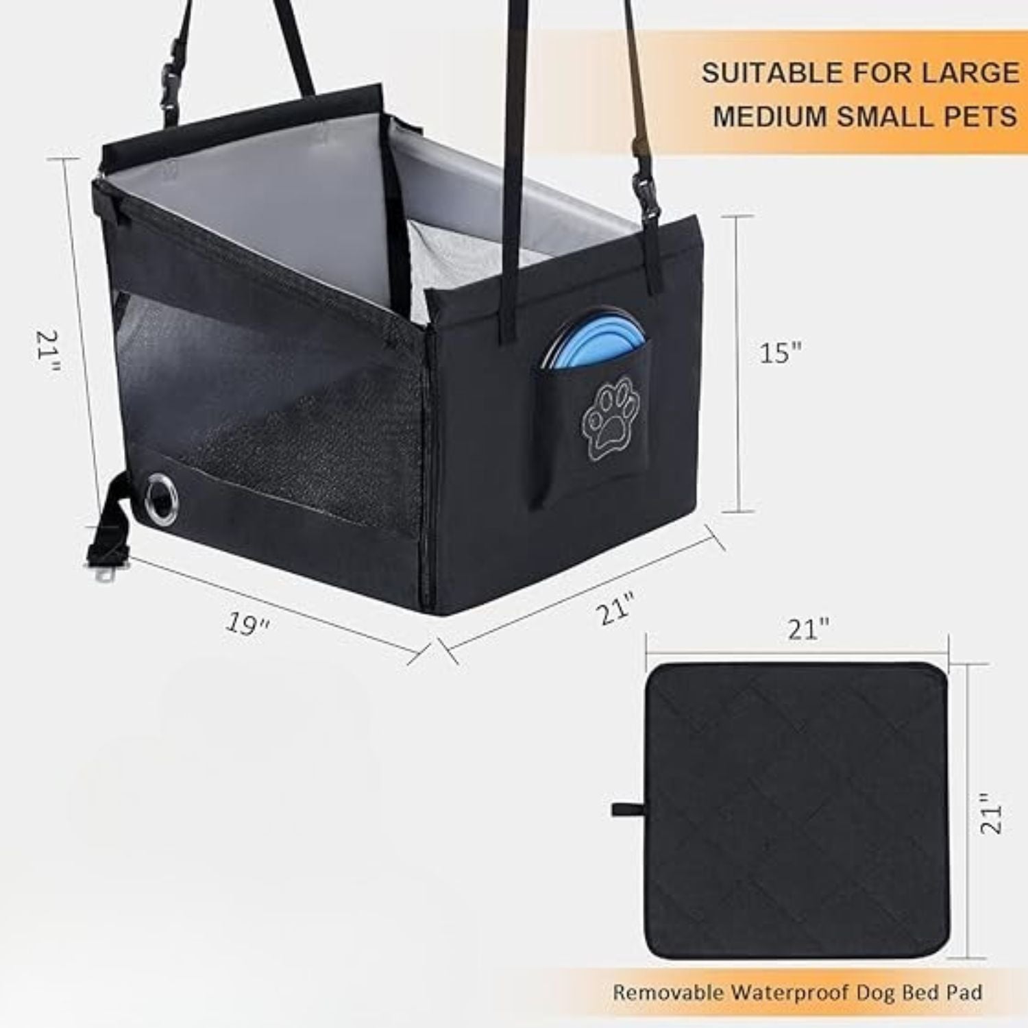 Durable French Bulldog Car Nest – Foldable Travel Safety Cage For Dog...