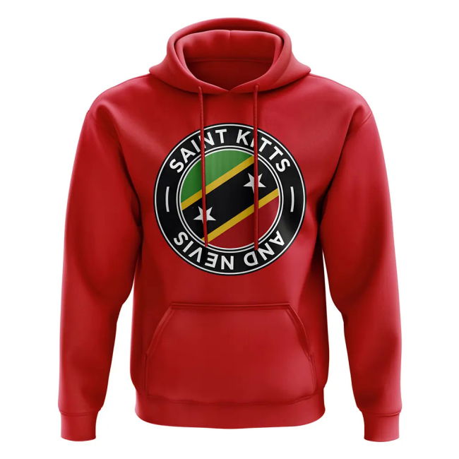 Tournament-Edition Saint Kitts And Nevis Football Badge Hoodie (Red)