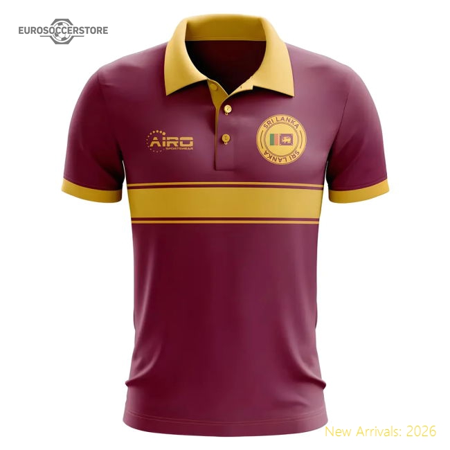 Sri Lanka Concept Stripe Polo Shirt (maroon) - Reasonable Price