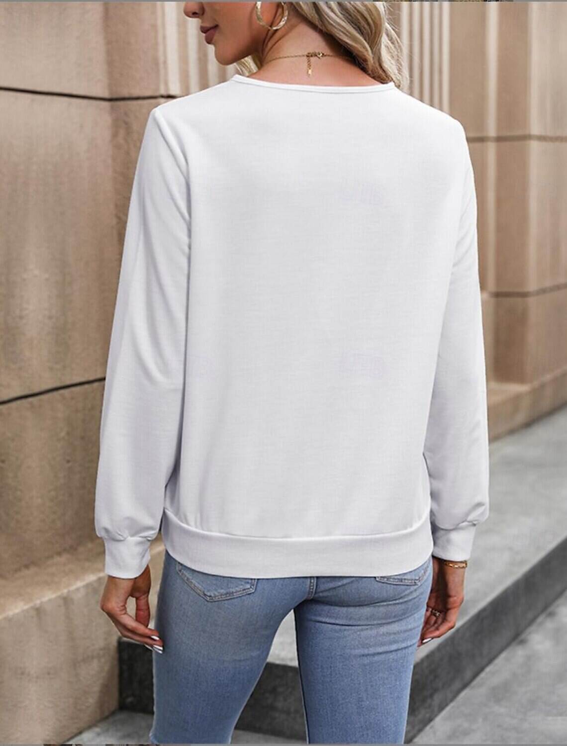 Women's Blouse Stylish Modern Long Sleeve Regular Tops V Neck Work Daily Spring Fall