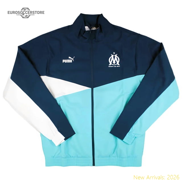 Professional-Grade 2023-2024 Marseille Woven Jacket (Persian Blue)