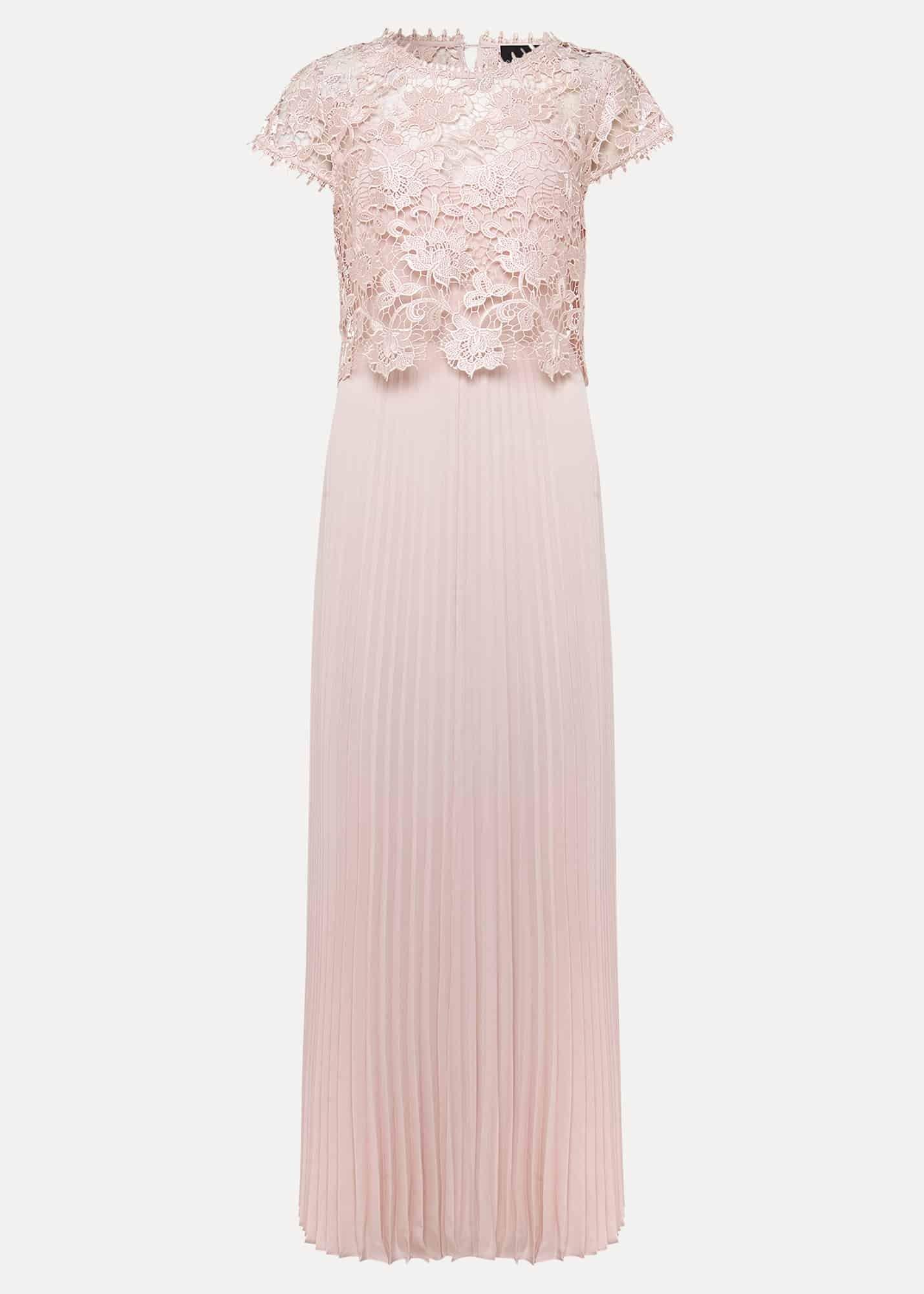 Michelle Lace Pleated Maxi Dress