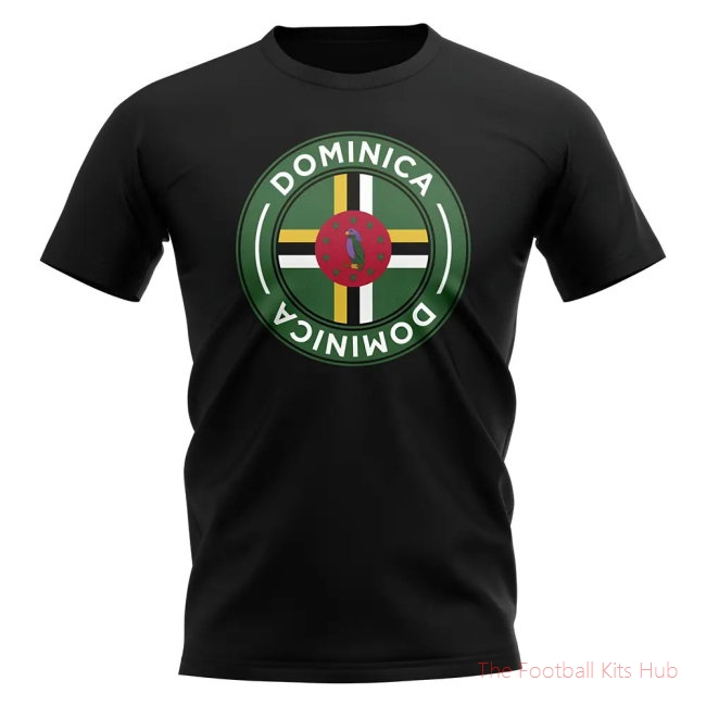 Dominica Football Badge T-Shirt (Black)