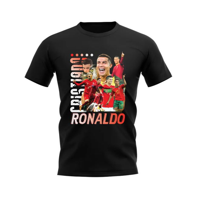 Cristiano Ronaldo Bootleg T-Shirt (Black) Quality Euro Worldcup