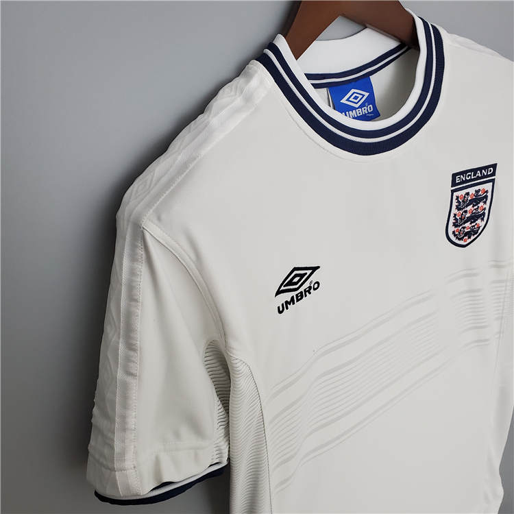 Moisture Wicking 2000 England Home White Retro Soccer Jersey Football