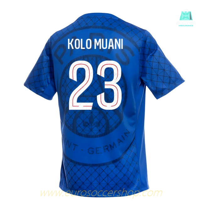 2025-2026 PSG Academy Pro Home Pre Match Shirt (Royal) (Kolo Muani 23)