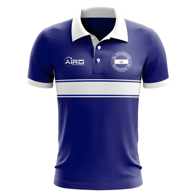 Climate-Control El Salvador Concept Stripe Polo Shirt (Blue)