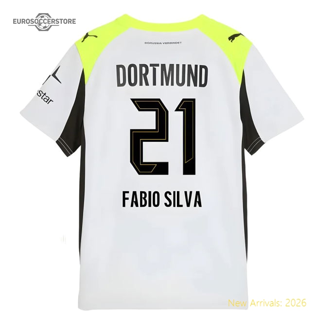 Borussia Dortmund 2024-25 Away Fan Version For Kids Silva Football Shirt
