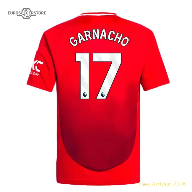Official 2024-2025 Man Utd Home Shirt (kids) (garnacho 17) - Premium