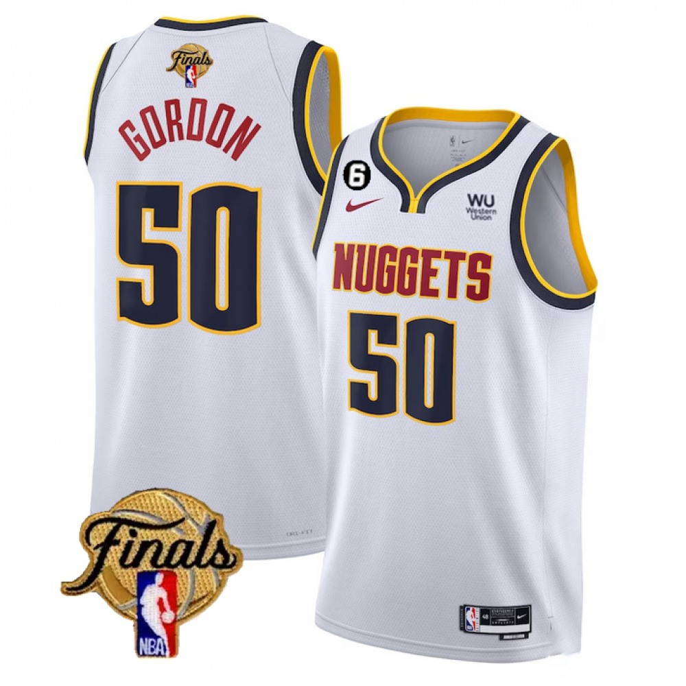 Durable Jersey Denver Nuggets 50 White - - Game Day Essential