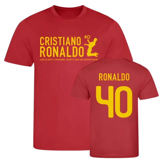 Cristiano Ronaldo At 40 Portugal T-Shirt (Red) Worldcup