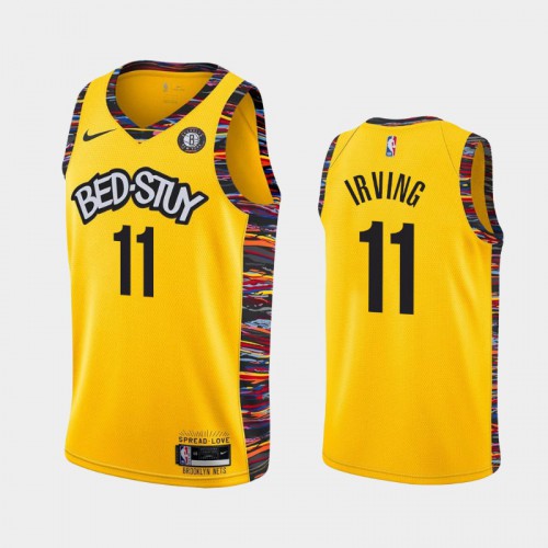 Nike Nets Yellow Kyrie Irving #11 Jersey - Affordable Premium Quality