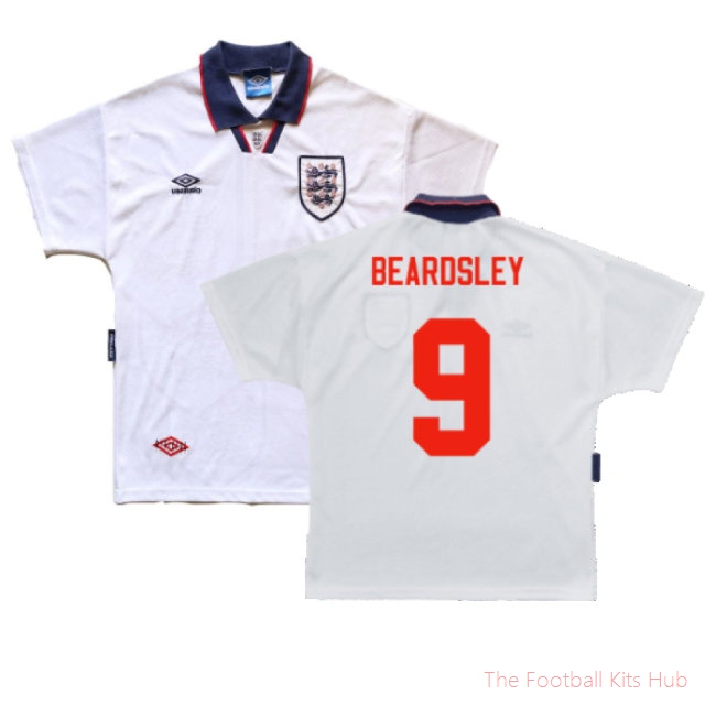 England 1993-1995 Home Shirt (XL) (Very Good) (Beardsley 9)